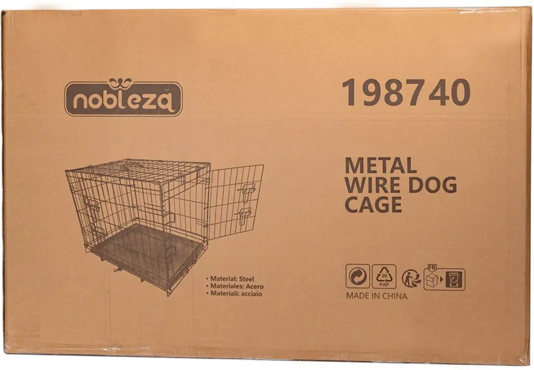 Nobleza Hondenbench XL - 2 Deuren - 106x71,5x76cm - Zwart - afbeelding 5 van 6