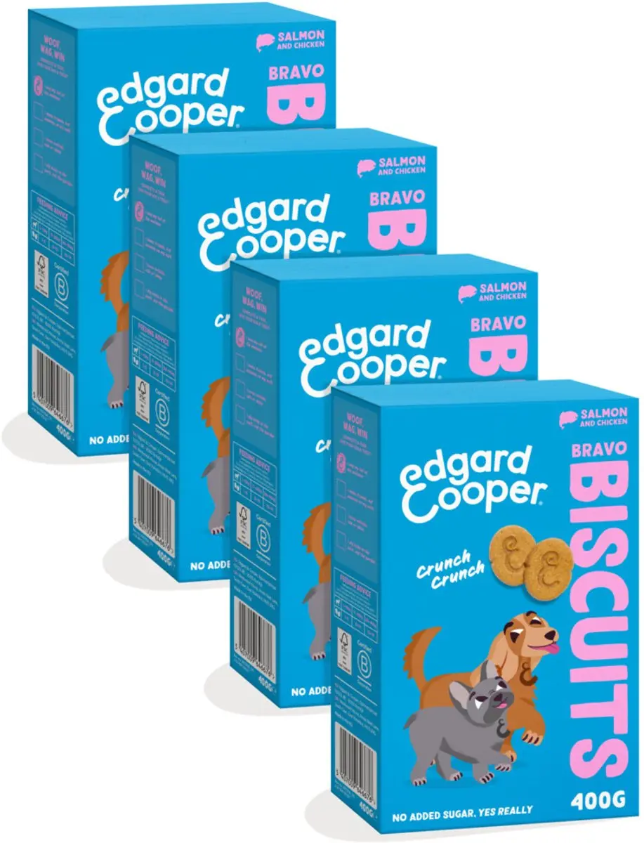 Edgard & Cooper Hondensnacks (Zalm, 400g x 1), Bravo Koekjes, Hondenkoekjes, Kru