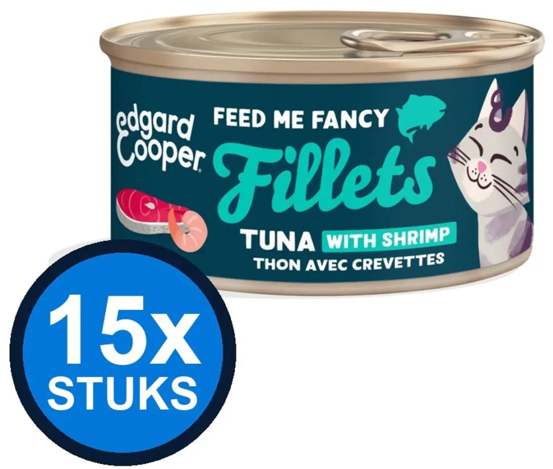 15x Edgard&Cooper kat fillets tonijn&garnaal 70gr