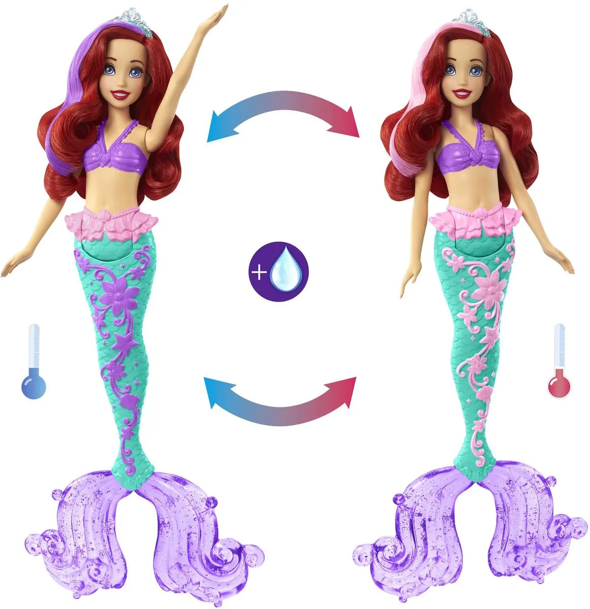 Disney Princess Ariël Pop Kleurexplosie Zeemeerminpop HLW00 - Multikleur