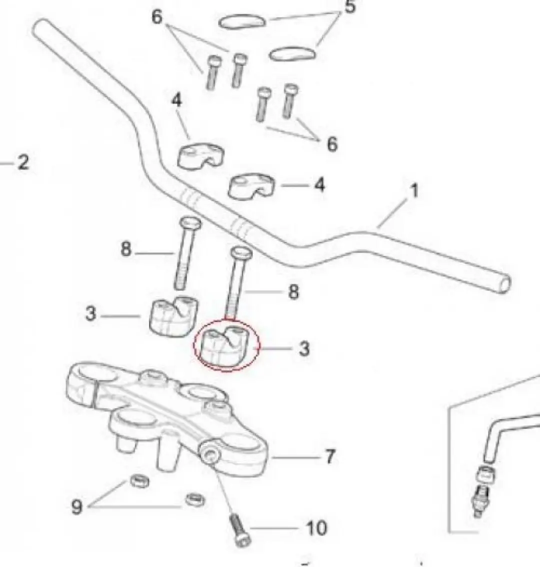 originele stuurpen voor aprilia 50 rs tuono 2003 tot 2004 ap8123605 nieuw