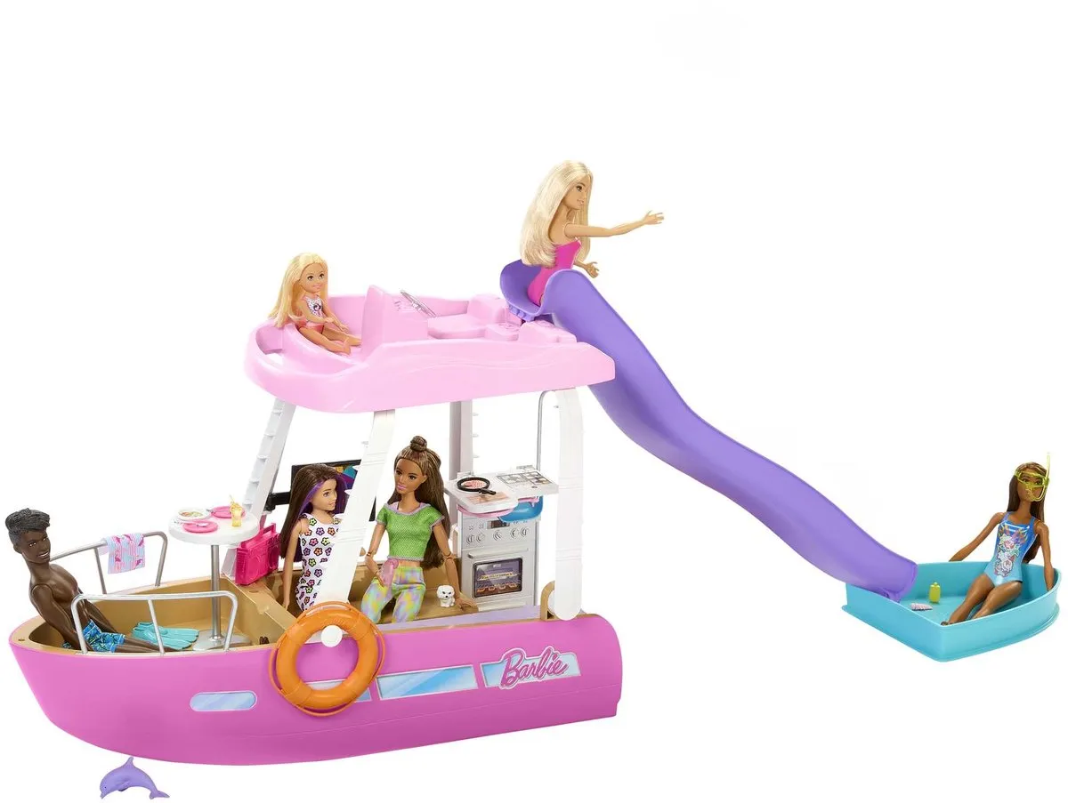 Barbie Droomboot Speelset HJV37 - Glijbaan & Meubels