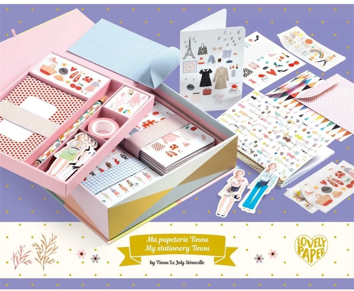 Djeco Schrijfset Tinou - Briefpapier Multicolor