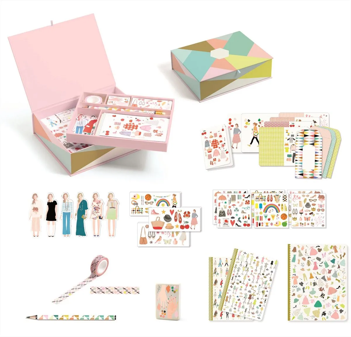 Djeco Schrijfset Tinou - Briefpapier Multicolor