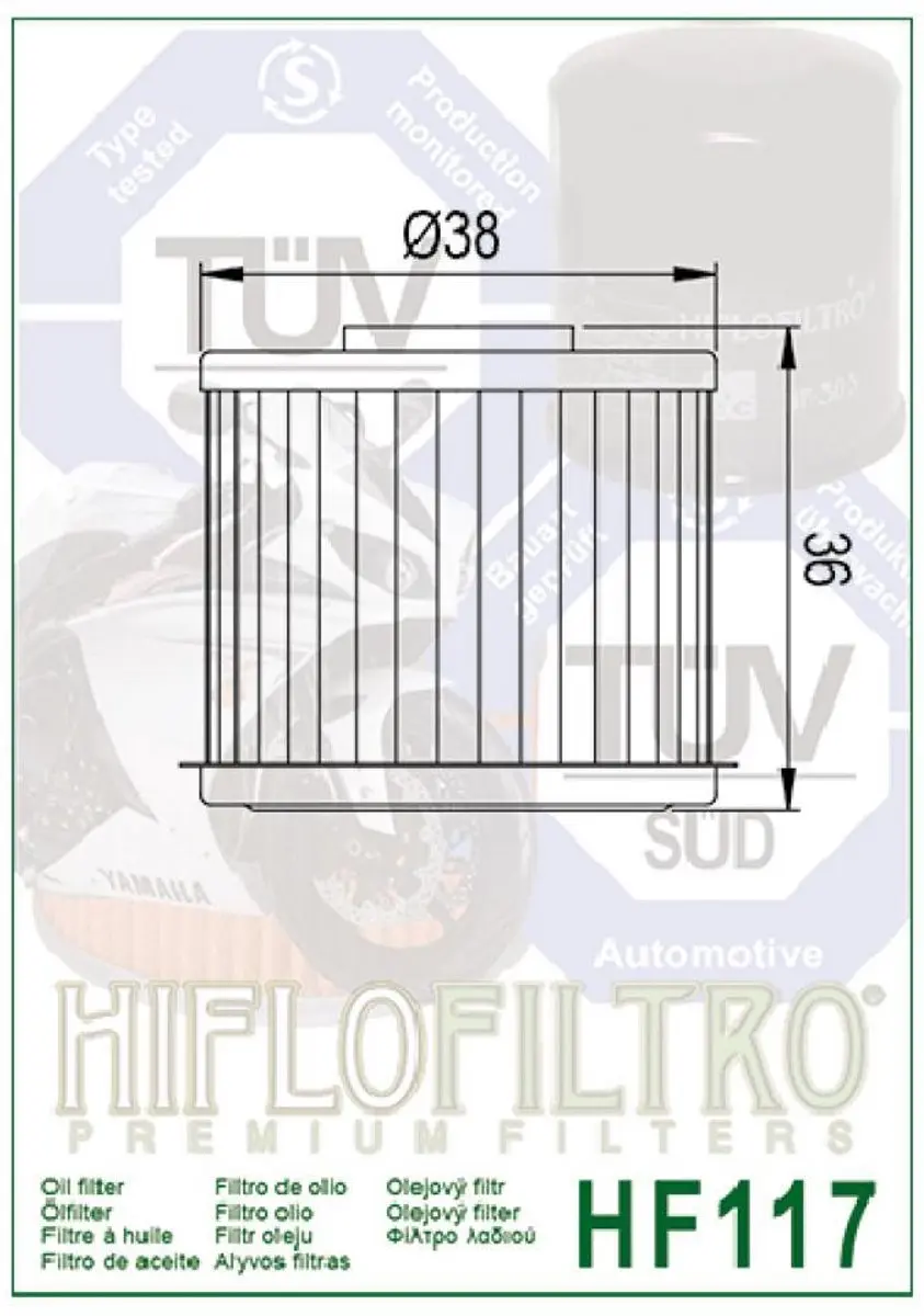 HifloFiltro HF117 Oliefilter - Scooter Honda 750 X-Adv 2017-2025 - Rood/Zilver/Zwart