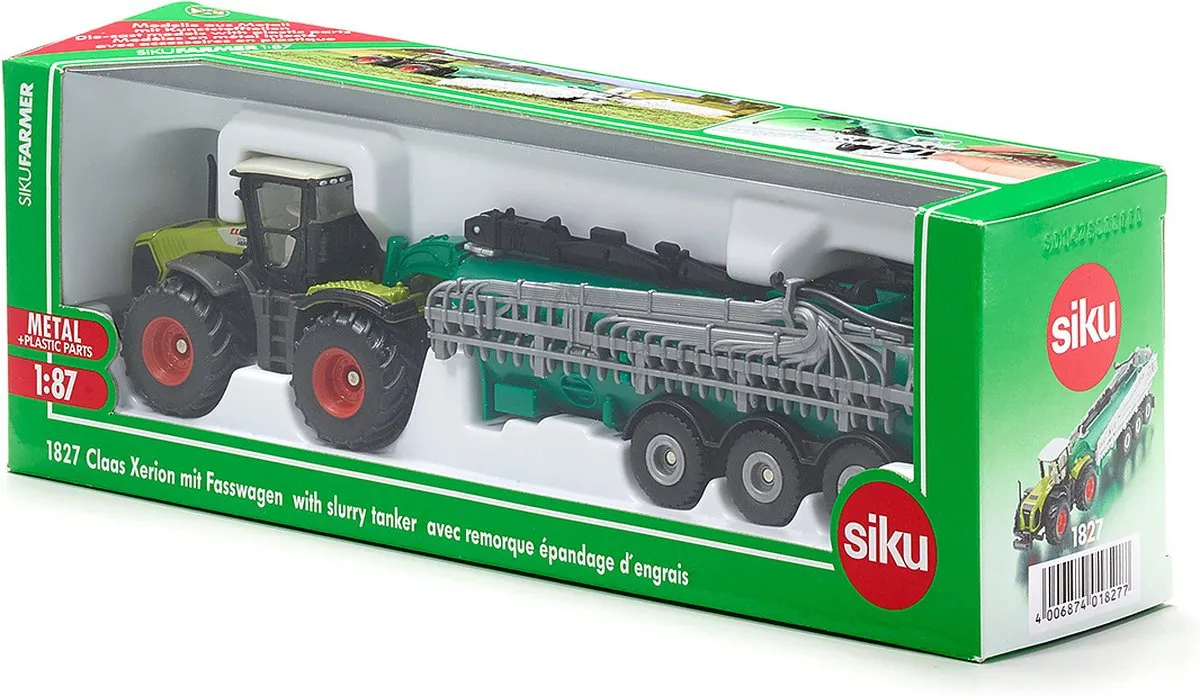SIKU 1827 Claas Xerion Tractor met Samson Tankwagen 1:87 - Groen