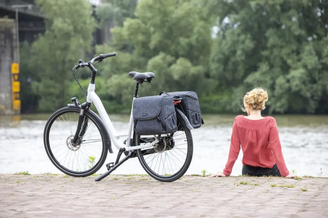 New Looxs Ivy Mondi Joy Dubbele Fietstas 38L - Grijs
