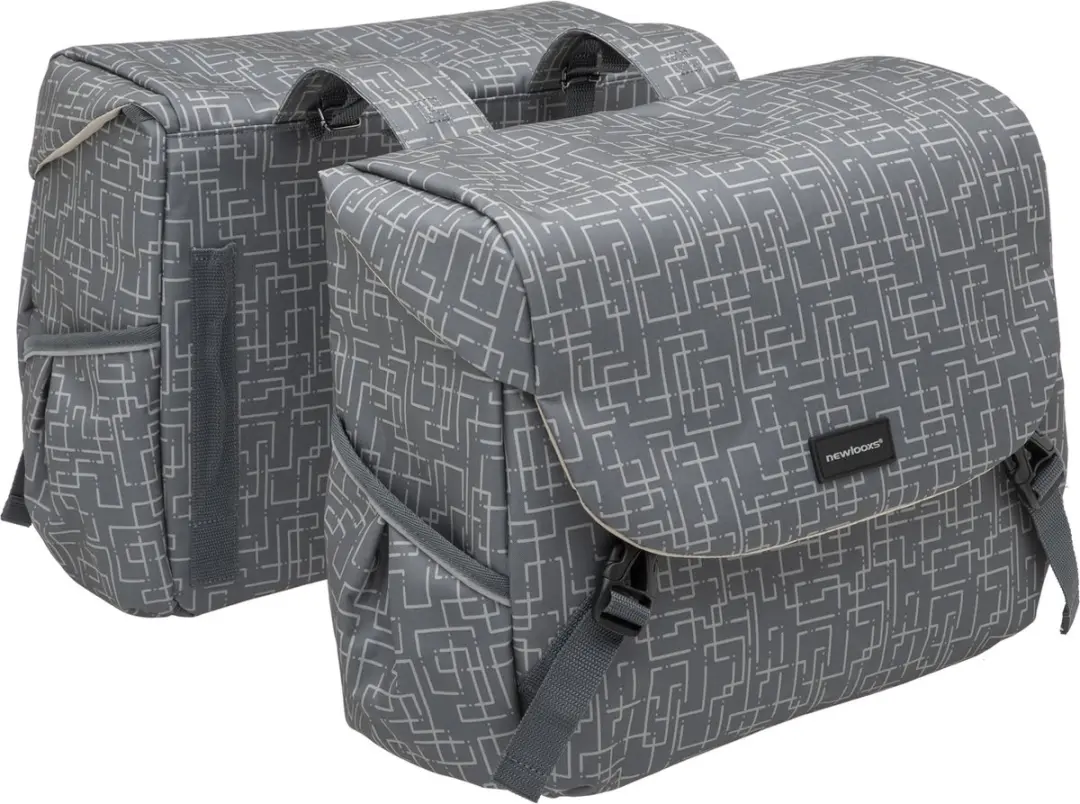New Looxs Ivy Mondi Joy Dubbele Fietstas 38L - Grijs