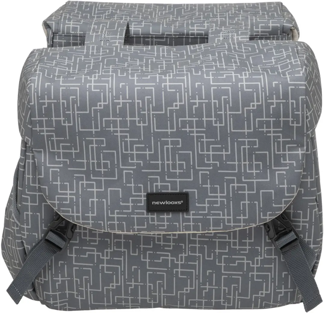 New Looxs Ivy Mondi Joy Dubbele Fietstas 38L - Grijs