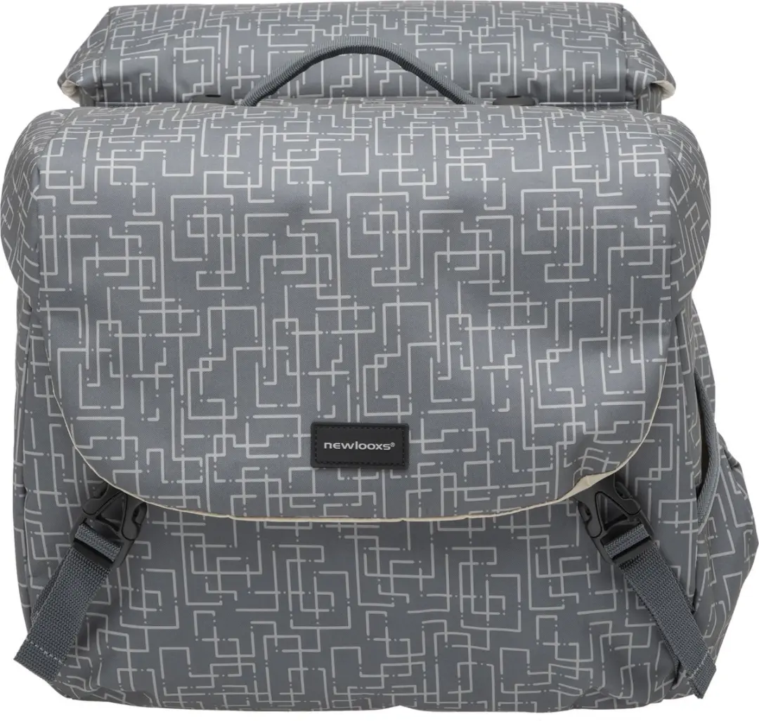 New Looxs Ivy Mondi Joy Dubbele Fietstas 38L - Grijs