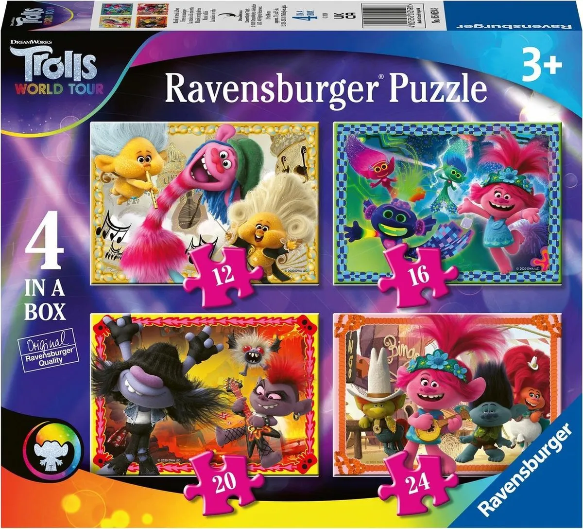 Ravensburger Trolls 2 World Tour 4-in-1 Puzzel