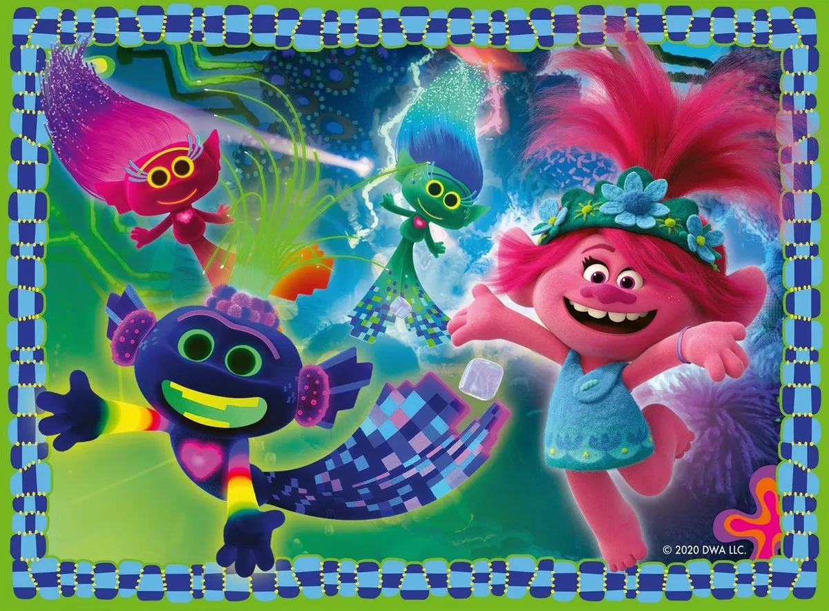 Ravensburger Trolls 2 World Tour 4-in-1 Puzzel - 12/16/20/24 Stuks