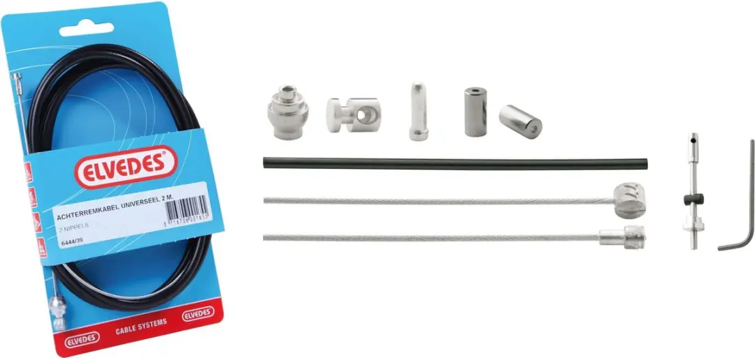 Elvedes Remkabel Set Voor Trommelrem 1350/1000 Mm Zwart/zilver