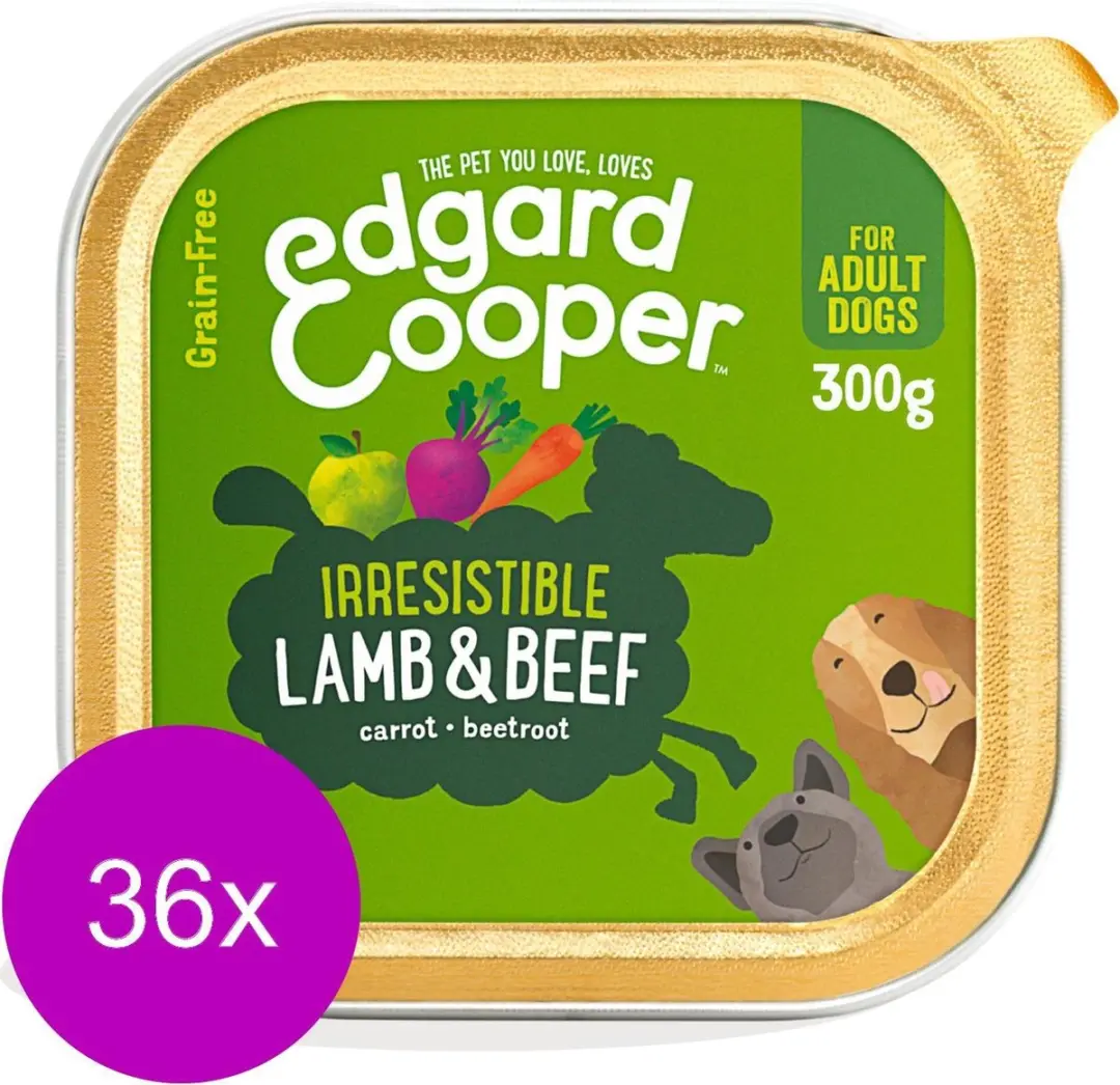 36x Edgard & Cooper Kuipje Honden Natvoer Lam