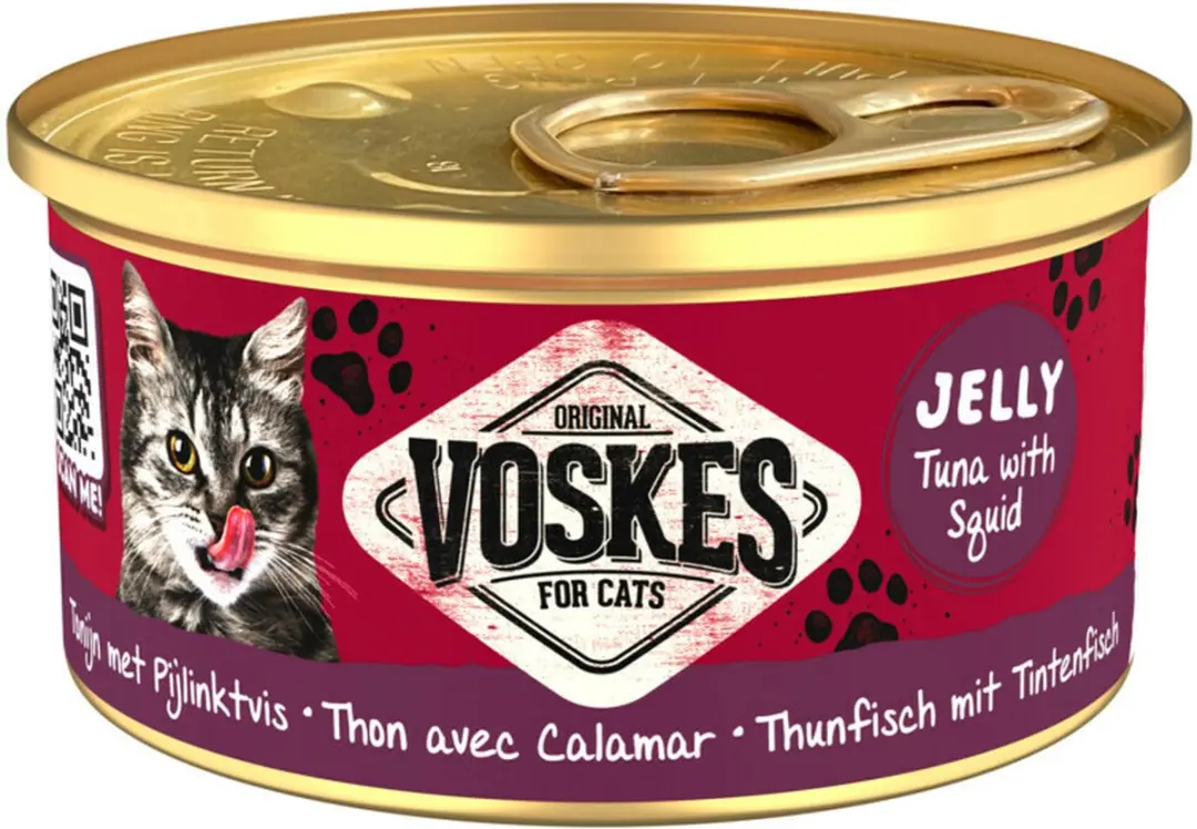 Voskes Natvoer Tonijn met Pijlinktvis - 24x85g