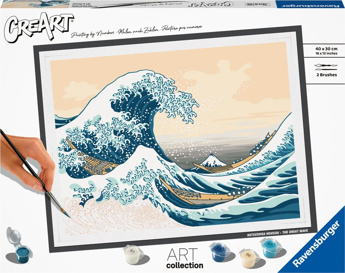 Ravensburger CreArt Hokusai The Great Wave Schilderen op nummer - Multicolor - afbeelding 6 van 6