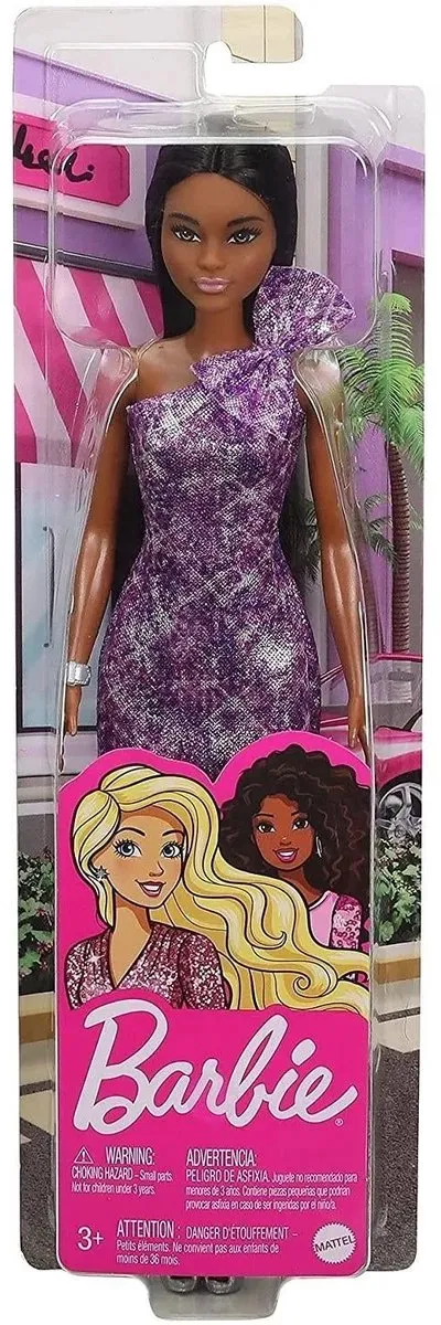 Barbie Glitz-pop Paars glitter-schouderjurk