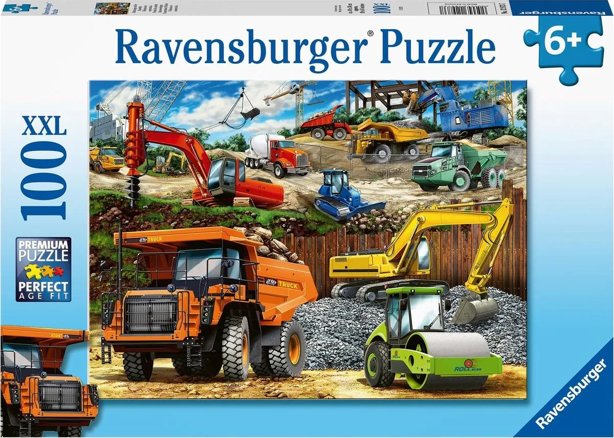 Ravensburger Bouwvoertuigen Legpuzzel 100 Stuks - 129737