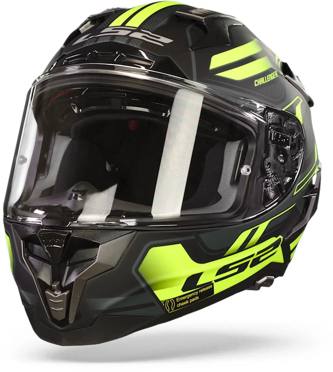 LS2 FF327 Challenger Spin M.Cobalt H-V Geel Integraalhelm