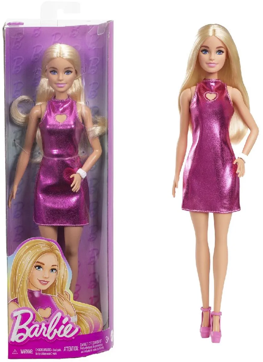 Barbie Fashionista Fuchsia Korte Jurk - Modepop