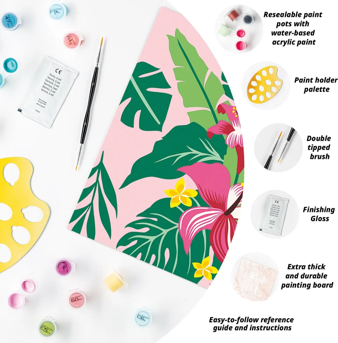 Ravensburger CreArt Tropical Plants Schilderen op nummer - 15 Kleuren - Multicolor