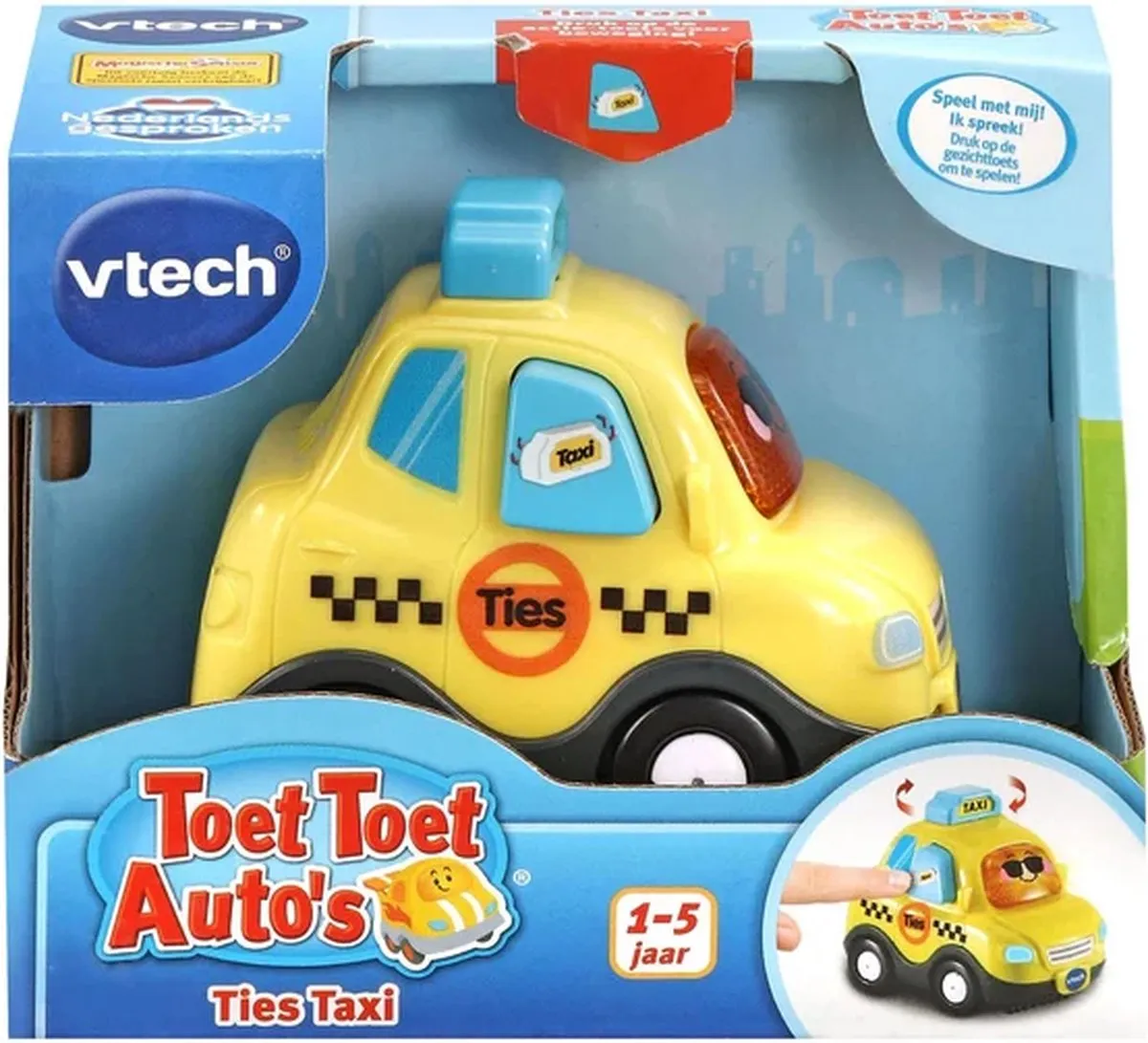 VTech Toet Toet Auto’s Ties Taxi - Speelgoedauto - Speelfiguur - 4x AAA