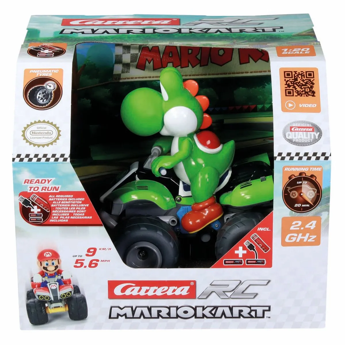 Carrera RC Mario Kart Yoshi Quad 1:20 - 19,5cm - 2,4GHz