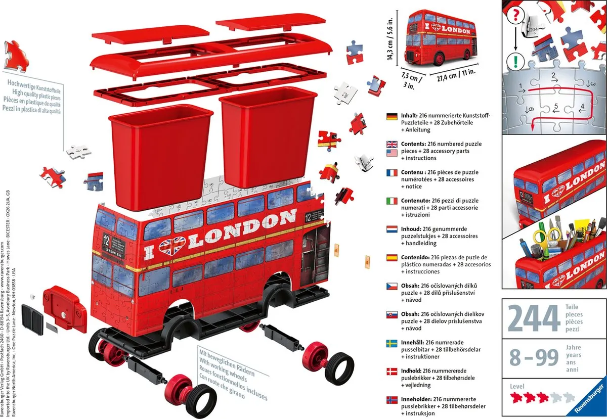 Ravensburger London Bus 3D Puzzel 216 Stuks