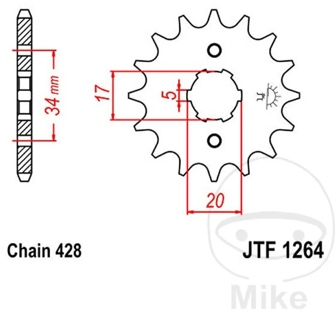JT Sprockets JTF1264.15 Tandwiel 15 Tanden