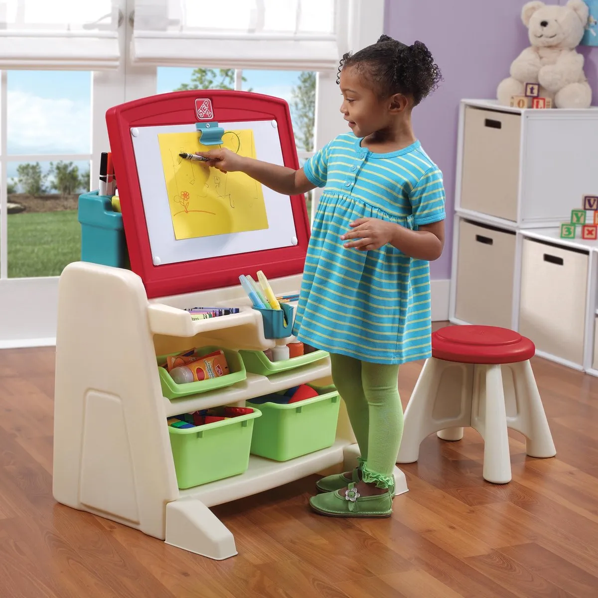 Step2 Flip & Doodle Easel Bureau - Knutseltafel Beige/Rood