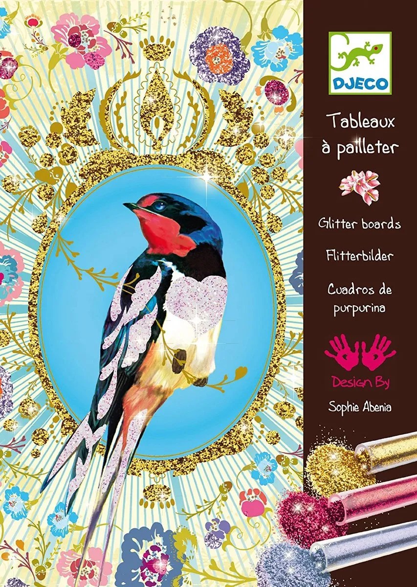 Djeco Glitter Birds Schilderkaarten
