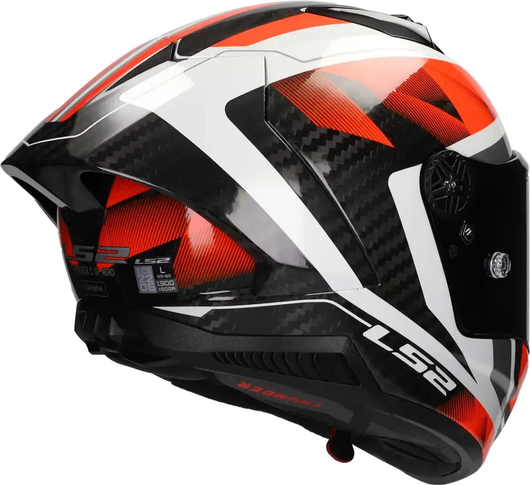 LS2 FF805 Thunder GP Aero Raute Wit Rood 06 Integraalhelm
