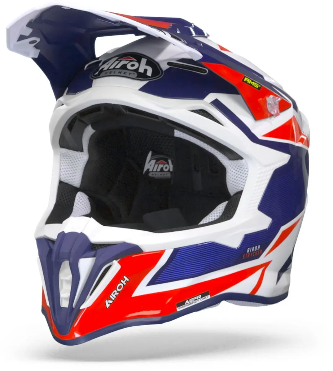 Airoh Strycker Axe Blauw Rood Crosshelm