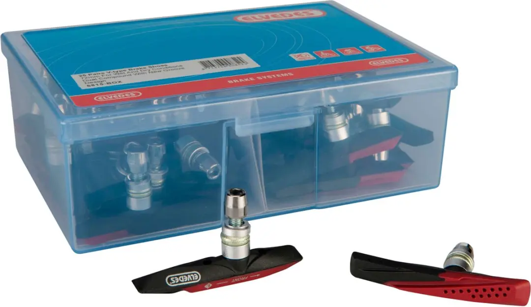 Elvedes V-brake Remblokken 72mm - Zwart/Rood