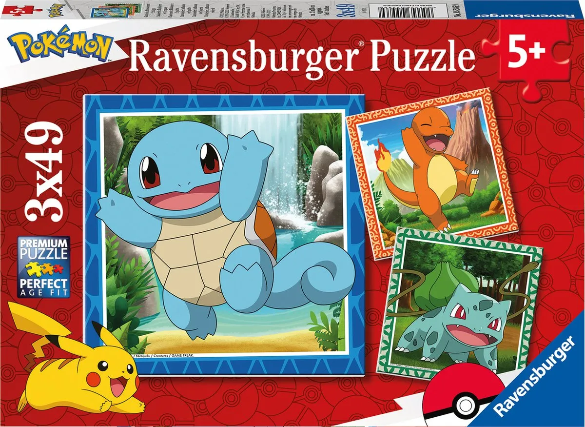 Ravensburger Pokémon Puzzels 49 Stuks - 3x Multicolor