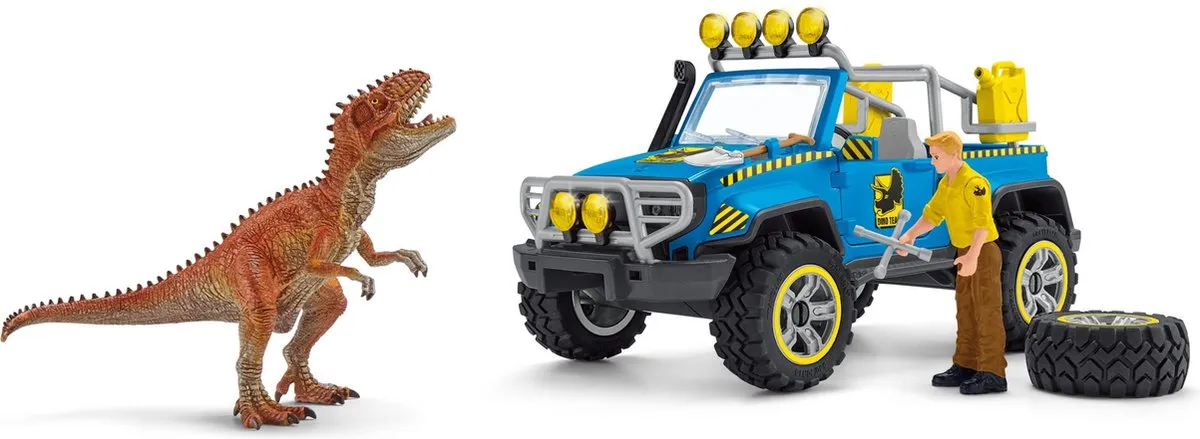 Schleich Speelfigurenset Terreinwagen met Dino-Buitenpost 14-delig - Multikleuren