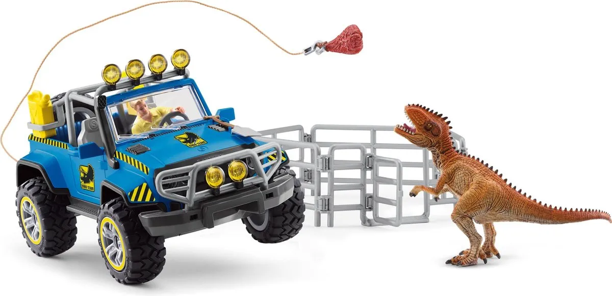 Schleich Speelfigurenset Terreinwagen met Dino-Buitenpost 14-delig - Multikleuren