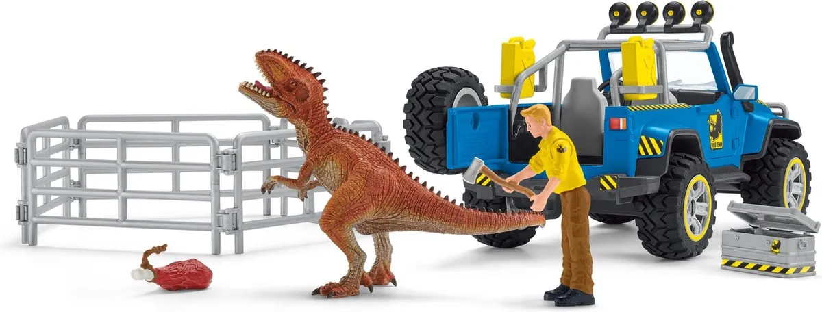 Schleich Speelfigurenset Terreinwagen met Dino-Buitenpost 14-delig