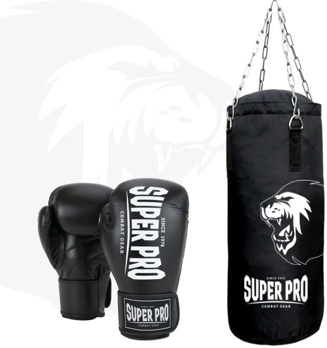 Super Pro Combat Gear Bokszakset - Hangend - Zwart/Wit