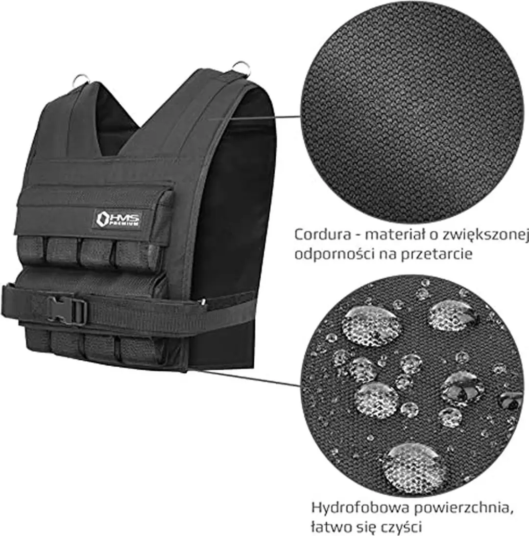 HMS Premium KTO16 Gewichtsvest 16kg - Verstelbaar - Zwart - afbeelding 6 van 6