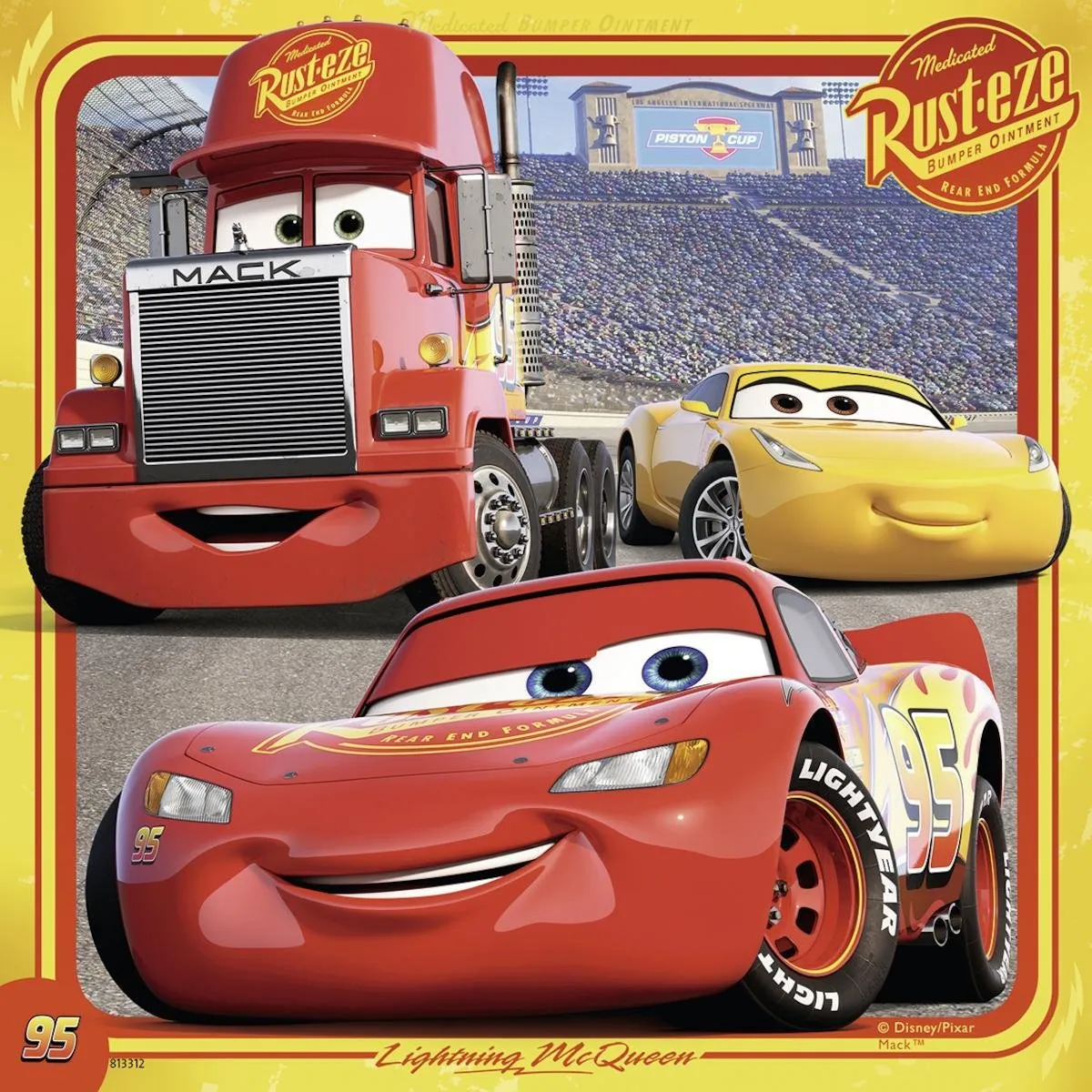 Ravensburger Cars 3 Legendes van de baan Puzzel - 147 Stuks (3x49) - Multicolor