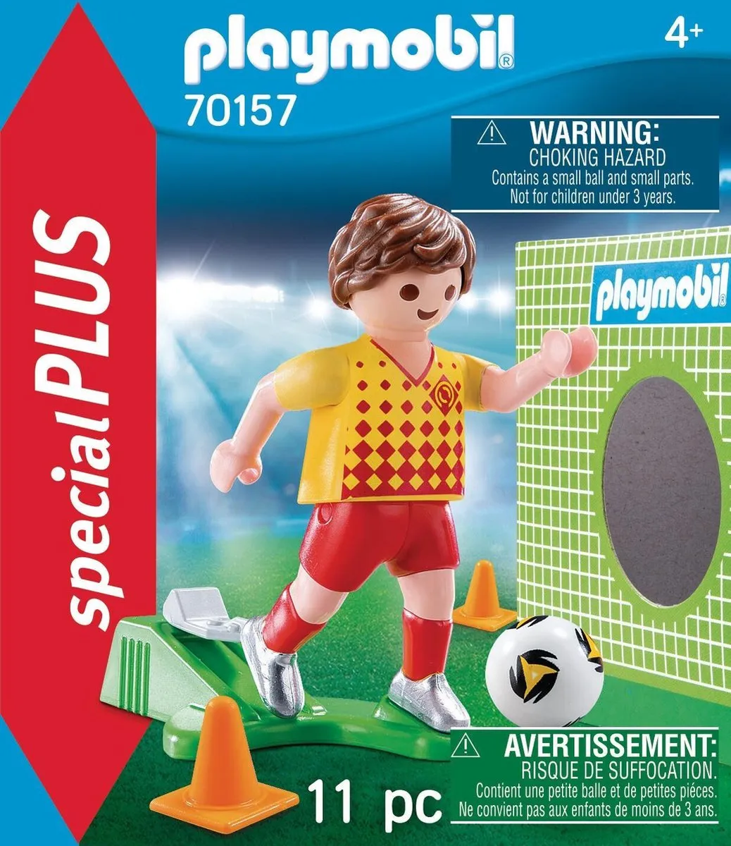 Playmobil Voetballer met doel 70157 - Multicolor
