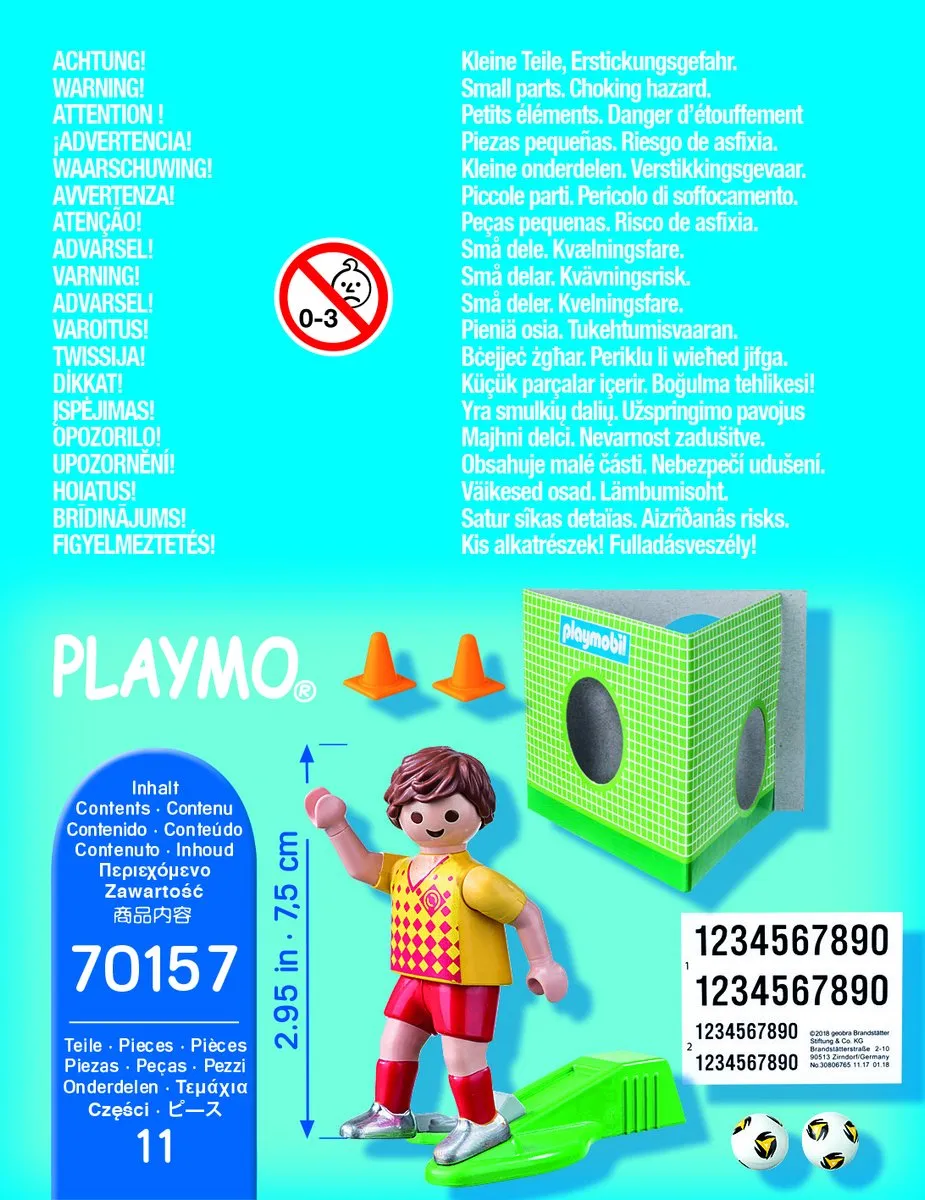 Playmobil Voetballer met doel 70157 - Multicolor