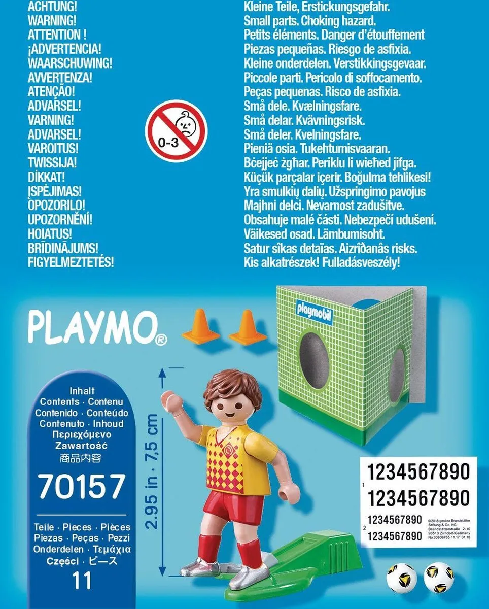 Playmobil Voetballer met doel 70157 - Multicolor