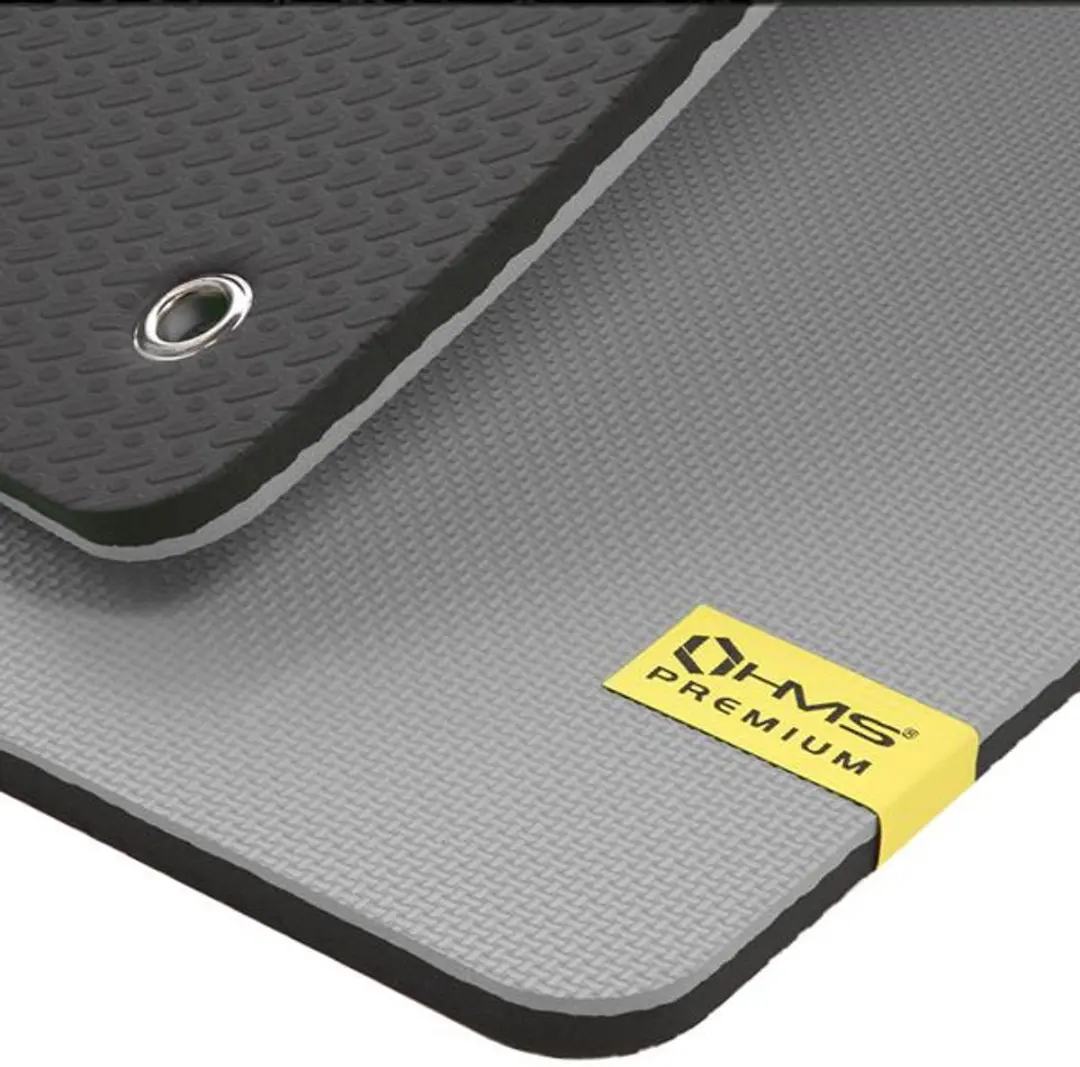 HMS Premium MFK08 Fitnessmat 140x60cm - Antislip Grijs/Zwart