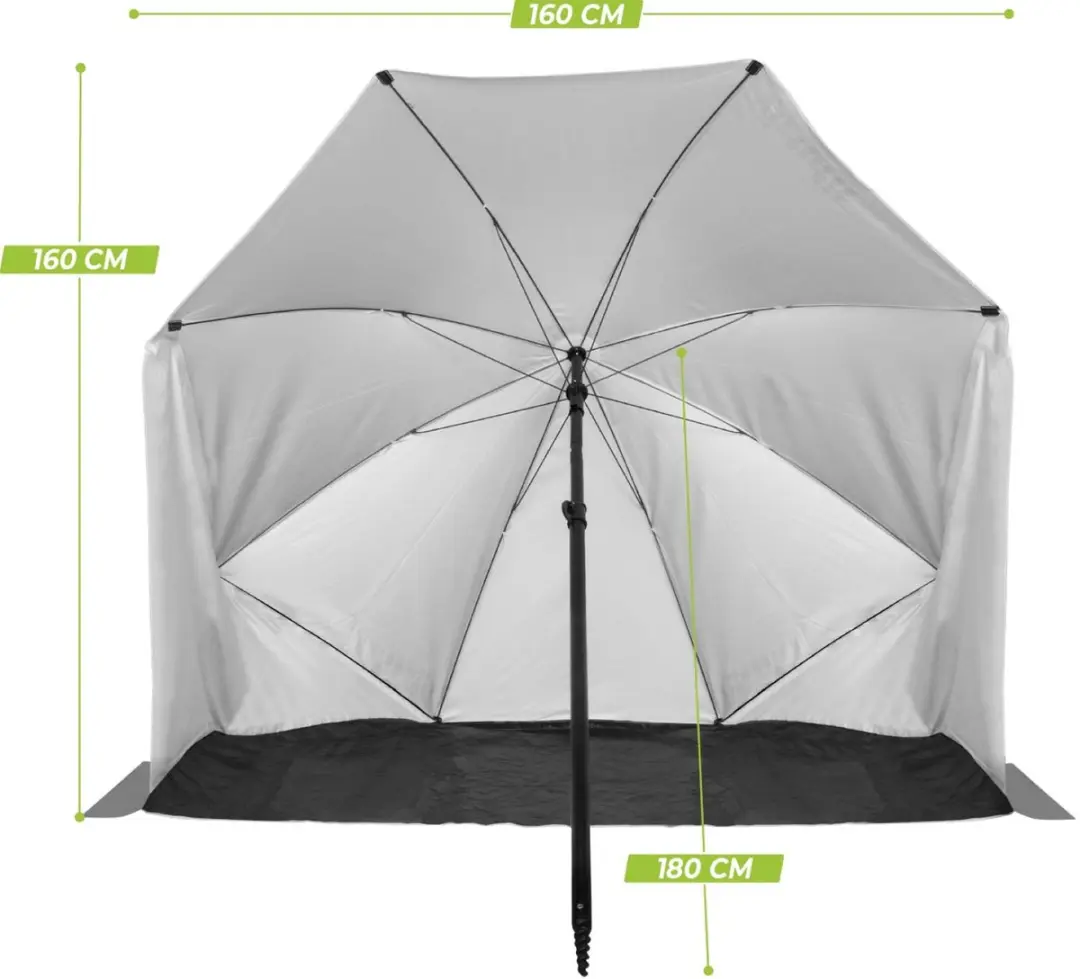 Virtufit Strandparasol Premium 160x180cm - Grijs - afbeelding 6 van 6
