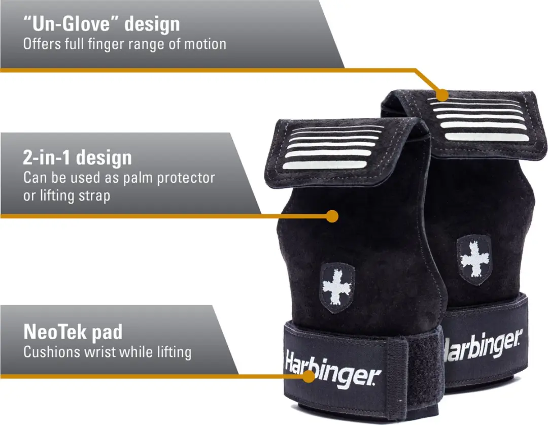 Harbinger Pro Lifting Grip - Lifting Straps Zwart S/M