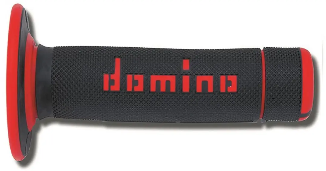 Handvat Set Zwart / Rood (Domino) Cross Bi-Composants Scooter Schakelbrommer