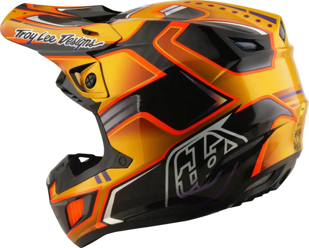 Troy Lee Designs SE5 Carbon MIPS Crest Motocrosshelm - XL - Goud