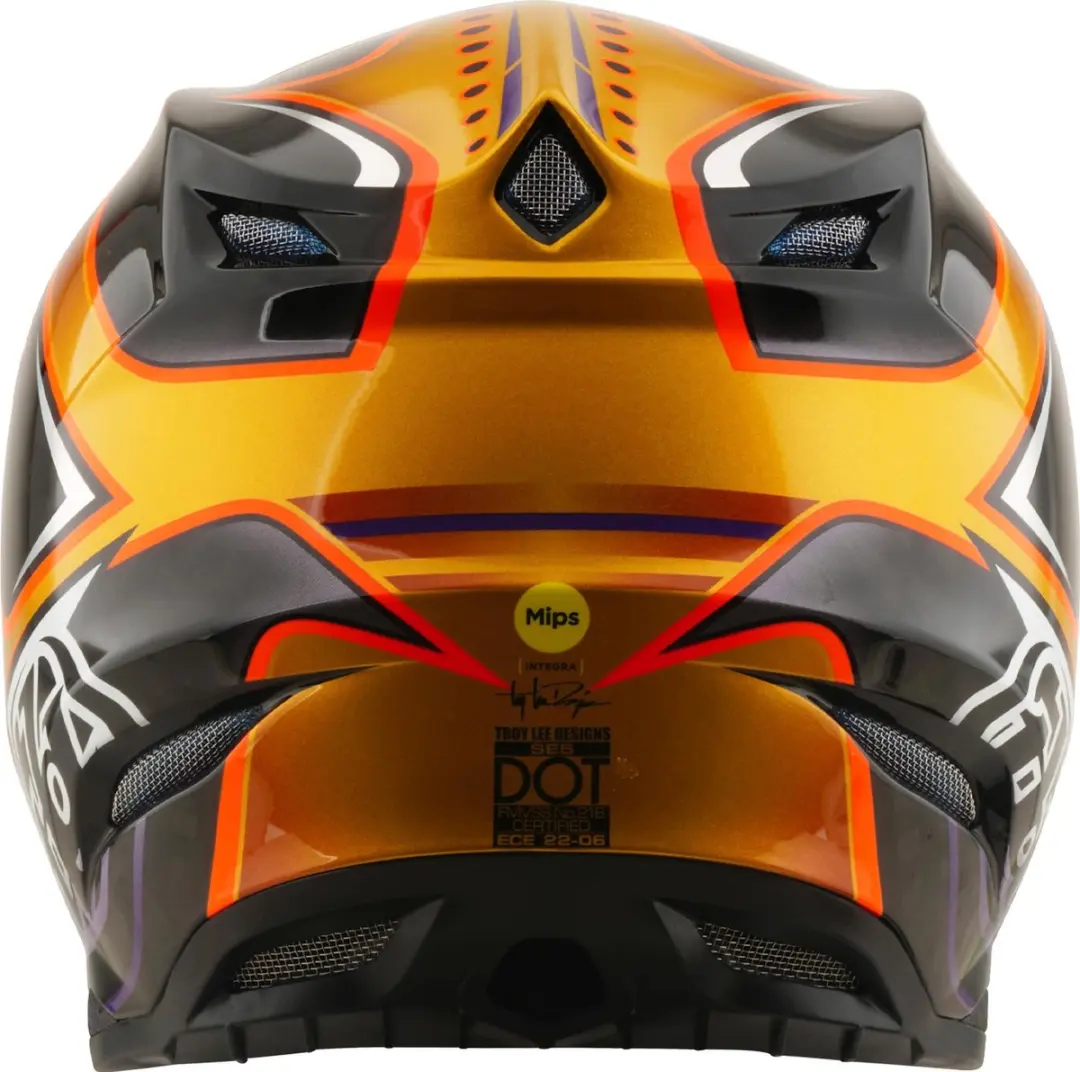Troy Lee Designs SE5 Carbon MIPS Crest Motocrosshelm - XL - Goud